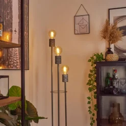 hofstein Lampadaire Tyldom Argent Oxydé, 3 lumières* Lampadaires Et Lampes Sur Pied