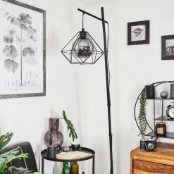 Suspension Verre Fumé-hofstein Lampadaire Uarau Noir, 1 lumière