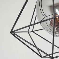 Suspension Verre Fumé-hofstein Lampadaire Uarau Noir, 1 lumière