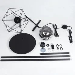 Suspension Verre Fumé-hofstein Lampadaire Uarau Noir, 1 lumière