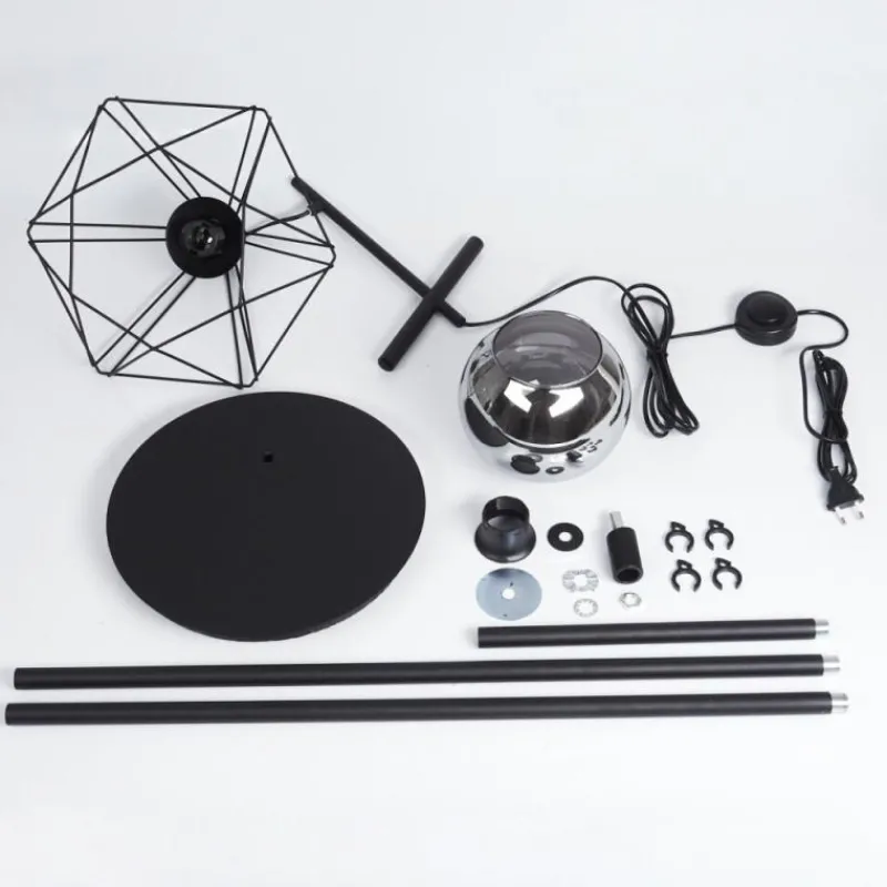 Suspension Verre Fumé-hofstein Lampadaire Uarau Noir, 1 lumière