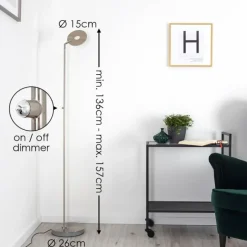 hofstein Lampadaire Umag LED Acier inoxydable, 1 lumière