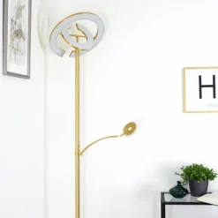 hofstein Lampadaire Umag LED Laiton, 2 lumières* Lampadaires Et Lampes Sur Pied