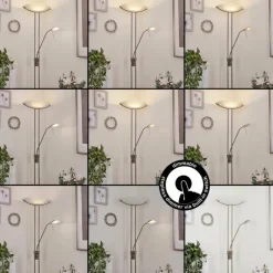 Luminaires Rustiques-hofstein Lampadaire Urama Nickel mat, 2 lumières