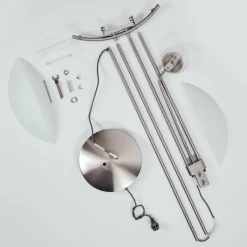 Luminaires Rustiques-hofstein Lampadaire Urama Nickel mat, 2 lumières