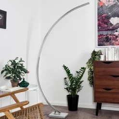 hofstein Lampadaire Uttorp LED Argenté, 1 lumière