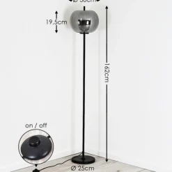 hofstein Lampadaire Verbania Noir, 1 lumière