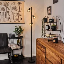 hofstein Lampadaire Verbania Noir, 3 lumières