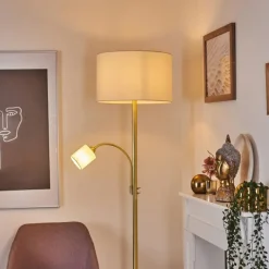 Lampes En Tissu-hofstein Lampadaire Vezza Laiton, 2 lumières