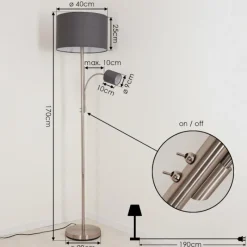 Lampes En Tissu-hofstein Lampadaire Vezza Nickel mat, 2 lumières