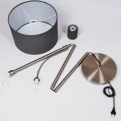 Lampes En Tissu-hofstein Lampadaire Vezza Nickel mat, 2 lumières