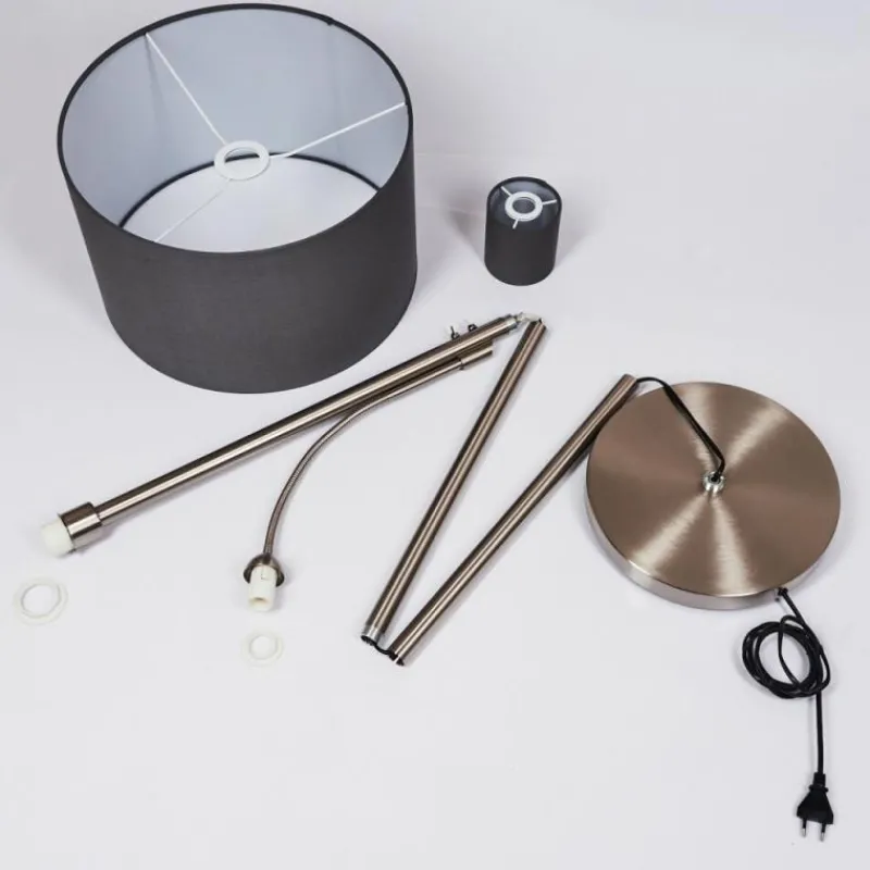 Lampes En Tissu-hofstein Lampadaire Vezza Nickel mat, 2 lumières