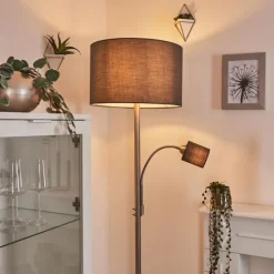 Lampes En Tissu-hofstein Lampadaire Vezza Nickel mat, 2 lumières
