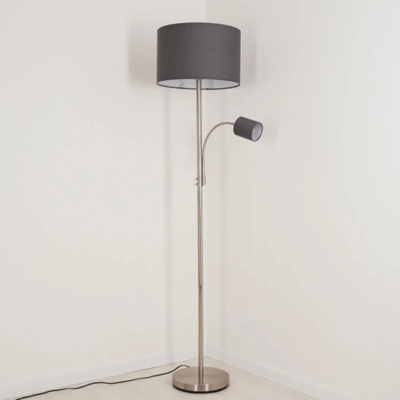 Lampes En Tissu-hofstein Lampadaire Vezza Nickel mat, 2 lumières
