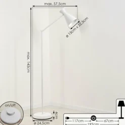 Luminaires Scandinaves-hofstein Lampadaire Vijes Blanc, 1 lumière