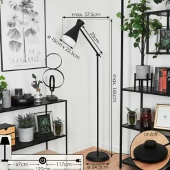 Luminaires Scandinaves-hofstein Lampadaire Vijes Noir, 1 lumière