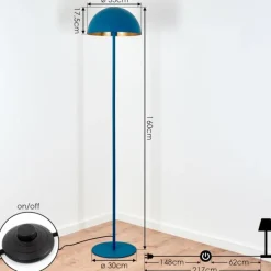 Lampes Dorées-hofstein Lampadaire Vivian Bleu, 1 lumière