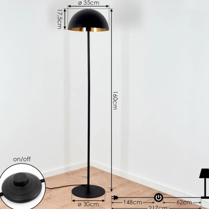 Lampes Dorées-hofstein Lampadaire Vivian Noir, 1 lumière