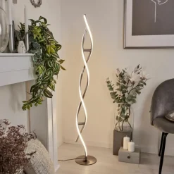 hofstein Lampadaire Wellington LED Acier inoxydable, 2 lumières