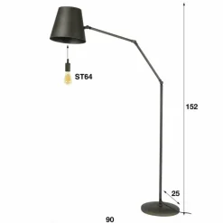 Lampes Industrielles-hofstein Lampadaire Westhoven Gris, 1 lumière