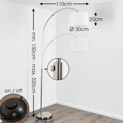 Lampes En Tissu-hofstein Lampadaire Wiby Nickel mat, 1 lumière