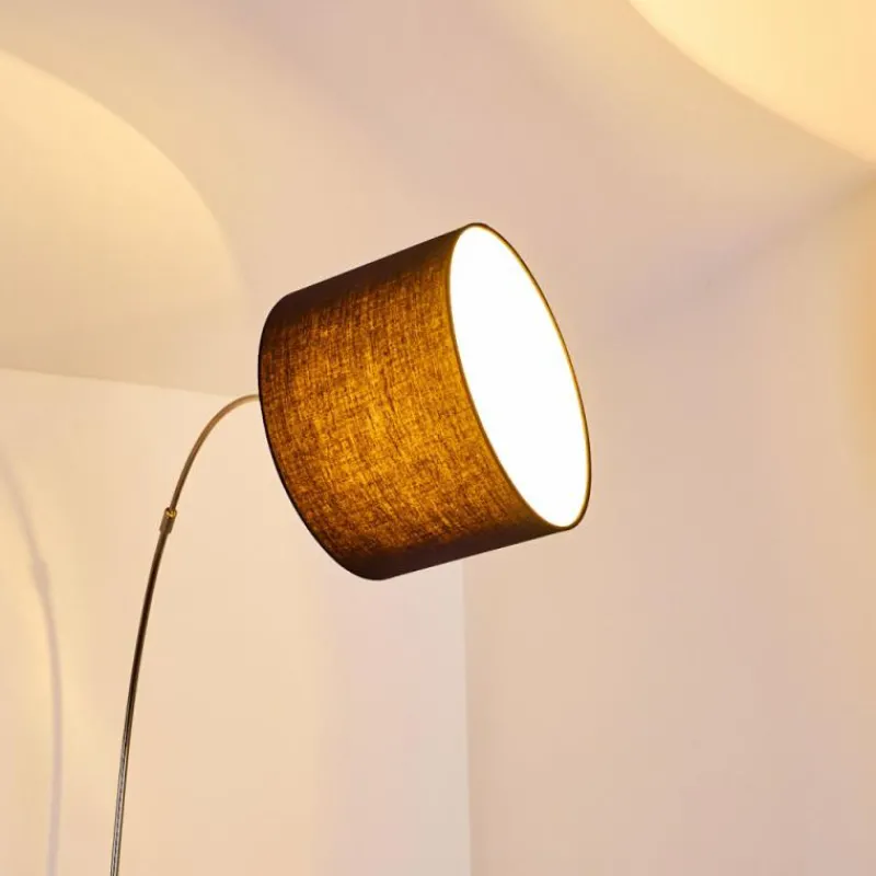 Lampes En Tissu-hofstein Lampadaire Wiby Nickel mat, 1 lumière