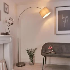 Lampes En Tissu-hofstein Lampadaire Wiby Nickel mat, 1 lumière