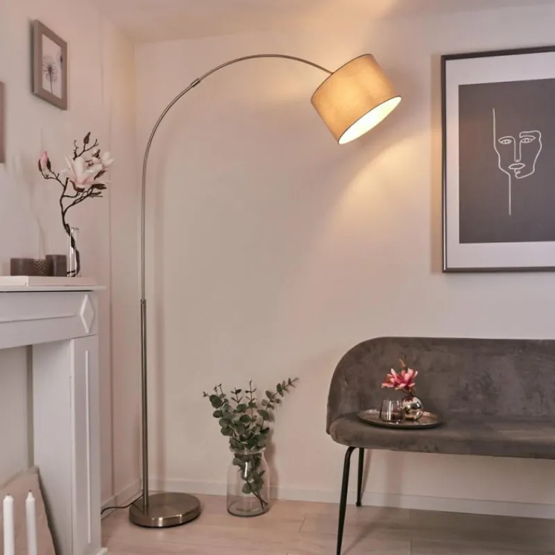 Lampes En Tissu-hofstein Lampadaire Wiby Nickel mat, 1 lumière