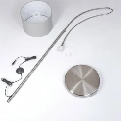 Lampes En Tissu-hofstein Lampadaire Wiby Nickel mat, 1 lumière