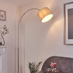 Lampes En Tissu-hofstein Lampadaire Wiby Nickel mat, 1 lumière