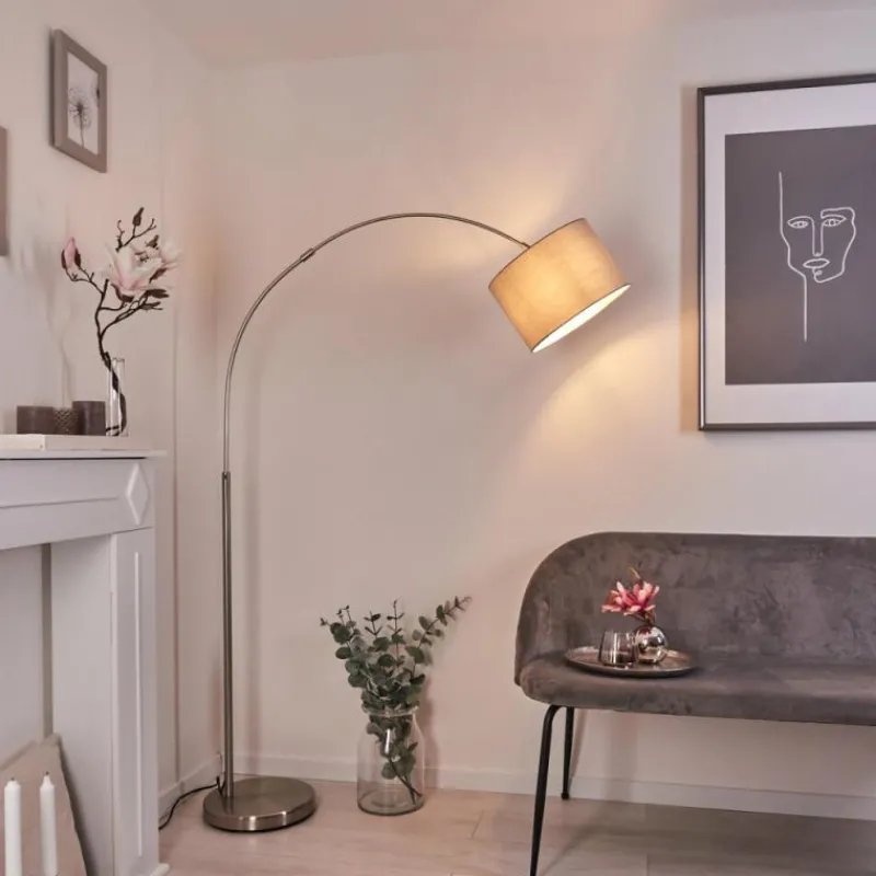 Lampes En Tissu-hofstein Lampadaire Wiby Nickel mat, 1 lumière