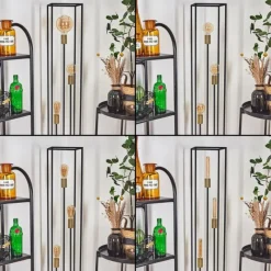 hofstein Lampadaire Woden Laiton, Noir, 3 lumières