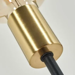 hofstein Lampadaire Woden Laiton, Noir, 3 lumières