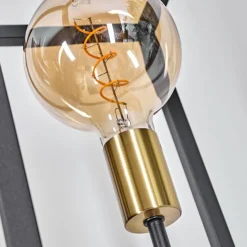 Lampes Industrielles-hofstein Lampadaire Woden Laiton, Noir, 3 lumières