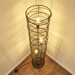 Lampes Vintages & Rétros-hofstein Lampadaire Woerden Noir, 3 lumières