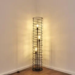 Lampes Vintages & Rétros-hofstein Lampadaire Woerden Noir, 3 lumières