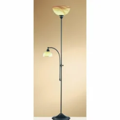 Luminaires Rustiques-Luminaires Wofi Lampadaire Wofi LACCHINO Brun foncé, 2 lumières