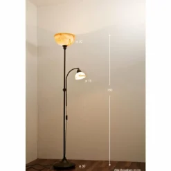 Luminaires Rustiques-Luminaires Wofi Lampadaire Wofi LACCHINO Brun, Brun foncé, Rouille, 2 lumières