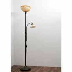 Luminaires Rustiques-Luminaires Wofi Lampadaire Wofi LACCHINO Brun, Brun foncé, Rouille, 2 lumières