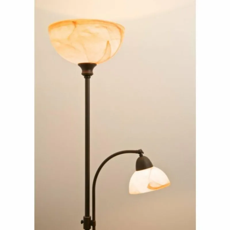 Luminaires Rustiques-Luminaires Wofi Lampadaire Wofi LACCHINO Brun, Brun foncé, Rouille, 2 lumières