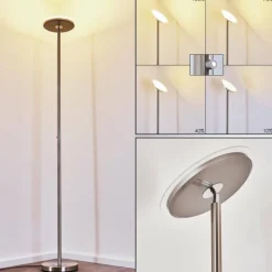 hofstein Lampadaire Wonsbek LED Nickel mat, 1 lumière