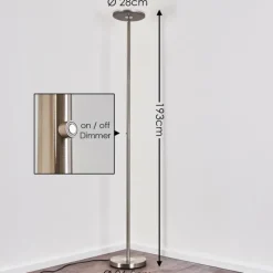 hofstein Lampadaire Wonsbek LED Nickel mat, 1 lumière