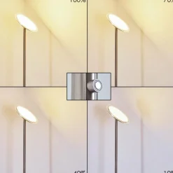 hofstein Lampadaire Wonsbek LED Nickel mat, 1 lumière