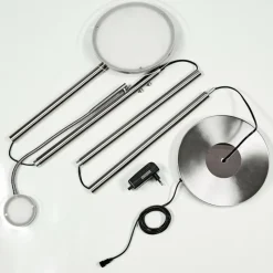 hofstein Lampadaire Wonsbek LED Nickel mat, 2 lumières