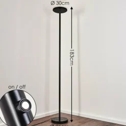 hofstein Lampadaire Wonsbek LED Noir, 1 lumière