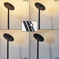 hofstein Lampadaire Wonsbek LED Noir, 1 lumière