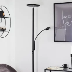 hofstein Lampadaire Wonsbek LED Noir, 2 lumières