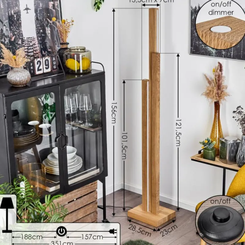 Luminaires Scandinaves-hofstein Lampadaire Yofre LED Écru, 3 lumières