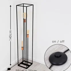 Lampes Vintages & Rétros-hofstein Lampadaire Yuhigaoka Cuivre, Noir, 3 lumières