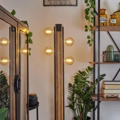 Luminaires Scandinaves-hofstein Lampadaire Yuma Écru, Noir, 4 lumières